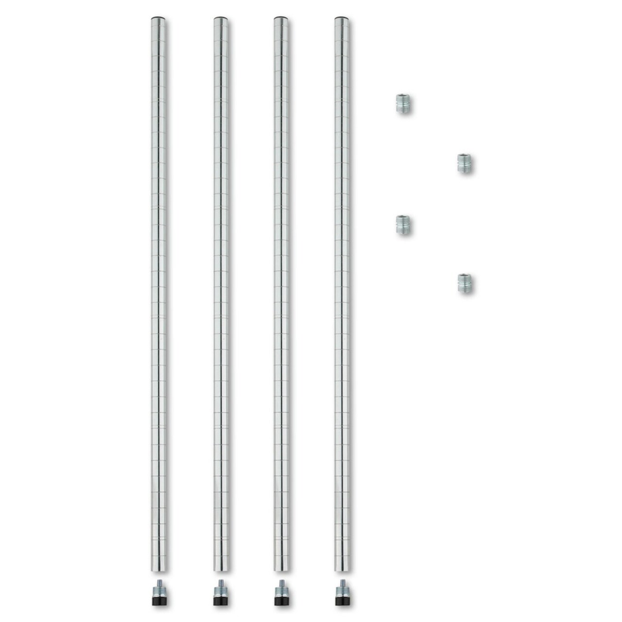 Alera 36 in. Stackable Posts for Wire Shelving - Silver (4/Pack)